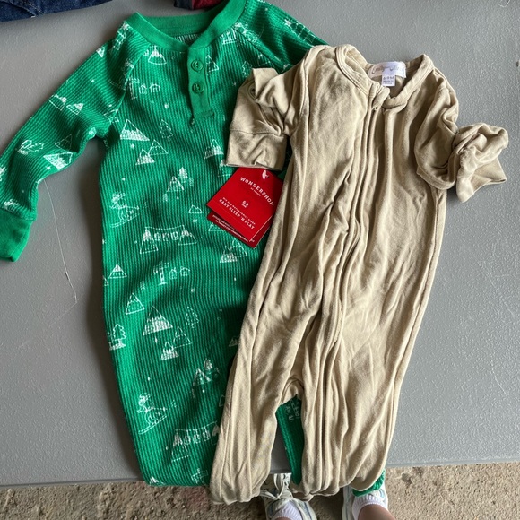 Green and Beige Baby Sleepers - Picture 1 of 3